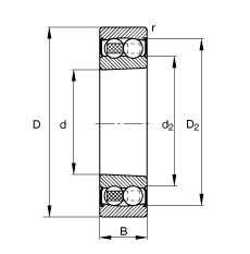{(dio)S 2206-K-2RS-TVH-C3, (j) DIN 630 (bio)(zhn)Ҫߴ, FF 1:12ɂ(c)ܷ